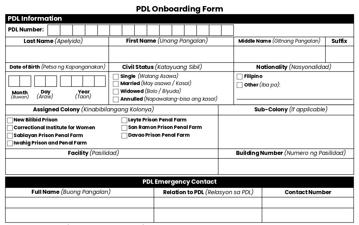 PDL Onboarding Form